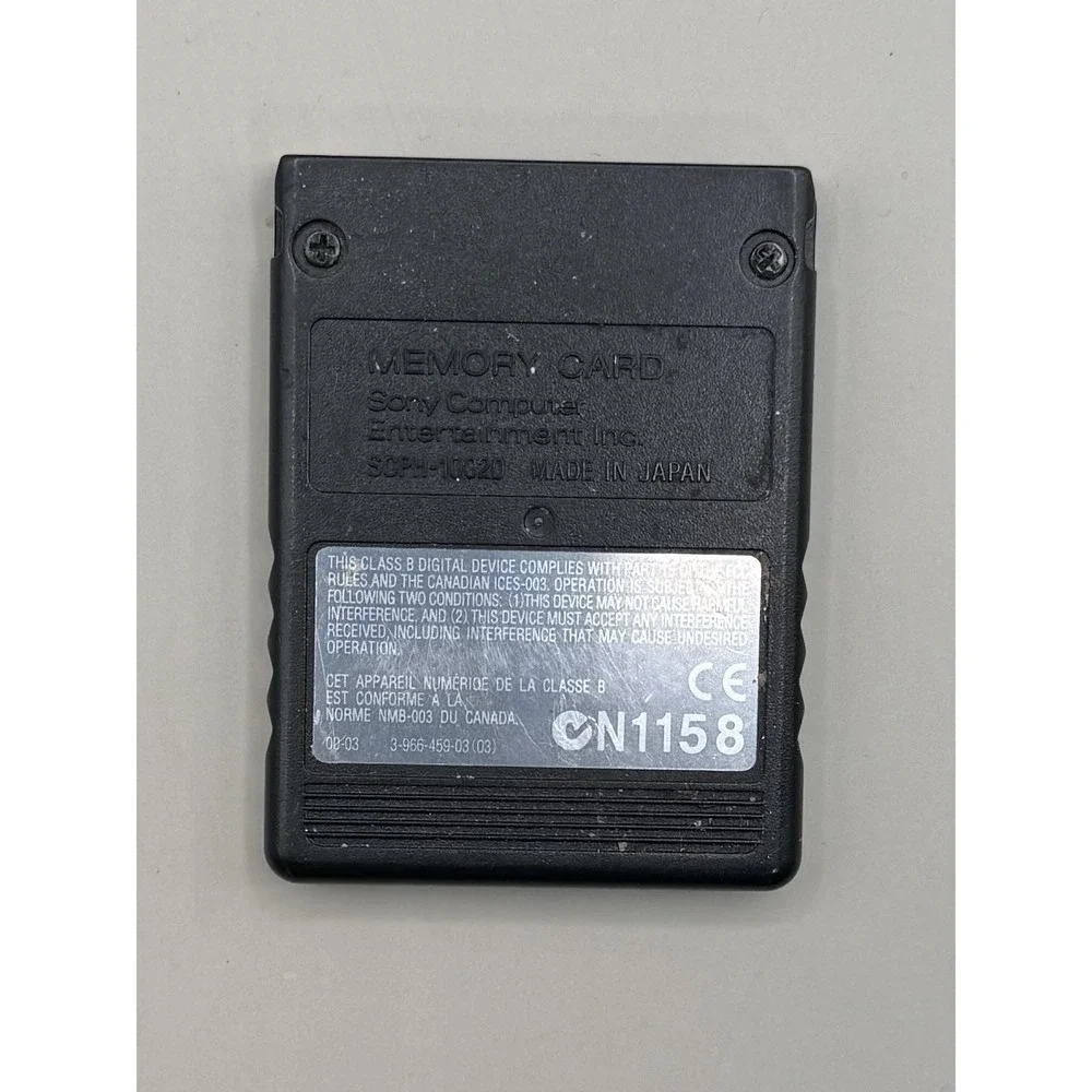 Sony OEM Genuine Playstation PS1, PS2‎ Black Memory Card SCPH-10020